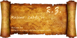 Rainer Zalán névjegykártya